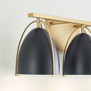 Visual Comfort Studio 4451703-848 Three Light Wall / Bath in Satin Brass / Midnight Black