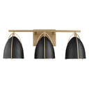 Visual Comfort Studio 4451703-848 Three Light Wall / Bath in Satin Brass / Midnight Black