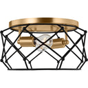 Visual Comfort Studio 7534102-848 Two Light Flush Mount in Satin Brass