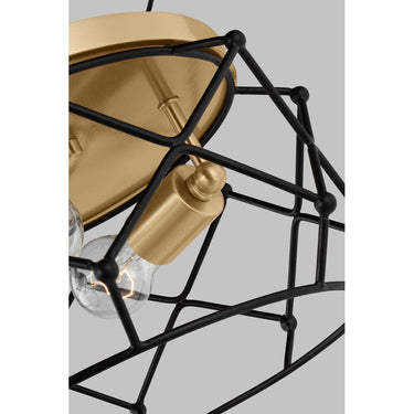 Visual Comfort Studio 7534102-848 Two Light Flush Mount in Satin Brass