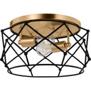 Visual Comfort Studio 7534102-848 Two Light Flush Mount in Satin Brass
