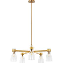 Visual Comfort Studio AEC1005BBS Five Light Chandelier in Burnished Brass