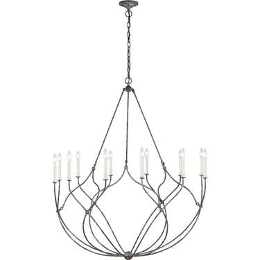 Visual Comfort Studio CC11312WGV Large Chandelier in Weathered Galvanized