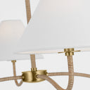 Visual Comfort Studio CC1704BBS Large Chandelier in Burnished Brass / Blonde Rattan