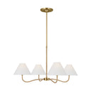 Visual Comfort Studio CC1704BBS Large Chandelier in Burnished Brass / Blonde Rattan