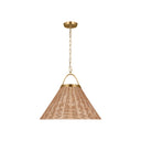Visual Comfort Studio CP1431BBS Extra Large Pendant in Burnished Brass / Blonde Rattan