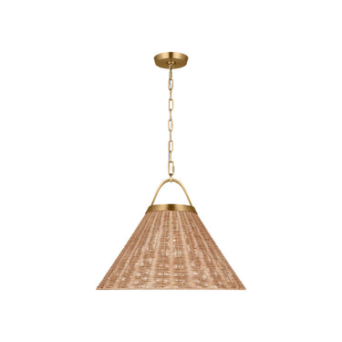 Visual Comfort Studio CP1431BBS Extra Large Pendant in Burnished Brass / Blonde Rattan