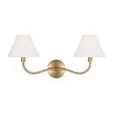 Visual Comfort Studio CW1302BBS Double Sconce in Burnished Brass / Blonde Rattan