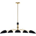 Visual Comfort Studio EC1025MBK Chandelier in Midnight Black / Burnished Brass