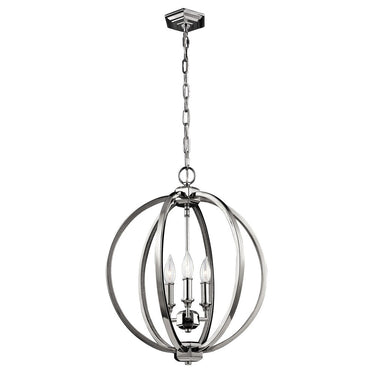 Visual Comfort Studio F3060/3PN Medium Pendant in Polished Nickel