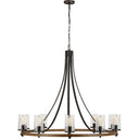 Visual Comfort Studio F3137/10DWK/SGM Large Chandelier in Distressed Weathered Oak / Slate Grey Metal