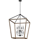 Visual Comfort Studio F3194/8WOW/AF Extra Large Chandelier in Weathered Oak Wood / Antique Forged Iron