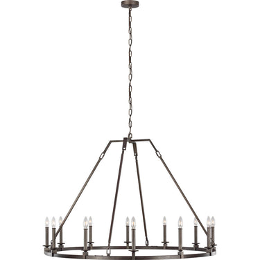 Visual Comfort Studio F3216/12SMS Large Chandelier in Smith Steel