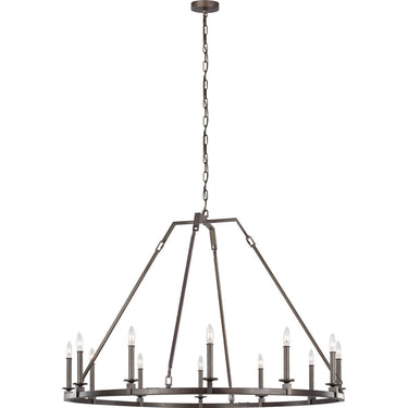 Visual Comfort Studio F3216/12SMS Large Chandelier in Smith Steel