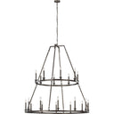 Visual Comfort Studio F3217/20SMS Extra Large Two-Tier Chandelier in Smith Steel