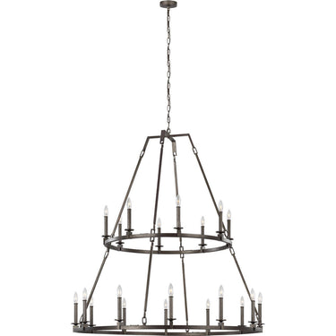 Visual Comfort Studio F3217/20SMS Extra Large Two-Tier Chandelier in Smith Steel