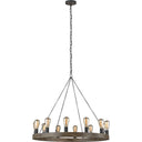 Visual Comfort Studio F3932/12WOW/AF Medium Chandelier in Weathered Oak Wood / Antique Forged Iron