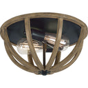 Visual Comfort Studio FM400WOW/AF Flush Mount in Weathered Oak Wood / Antique Forged Iron