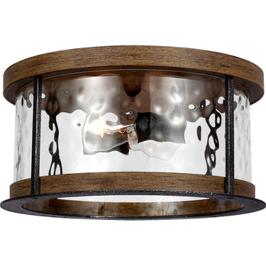 Visual Comfort Studio FM530DWK/SGM Flush Mount in Distressed Weathered Oak / Slate Grey Metal