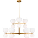 Visual Comfort Studio KSC10018BBSMG Medium Chandelier in Burnished Brass with Milk White Glass