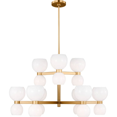 Visual Comfort Studio KSC10018BBSMG Medium Chandelier in Burnished Brass with Milk White Glass