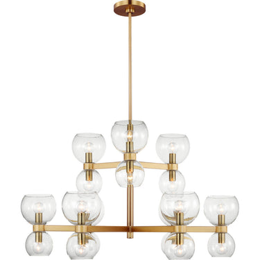 Visual Comfort Studio KSC10018BBSMG Medium Chandelier in Burnished Brass with Milk White Glass