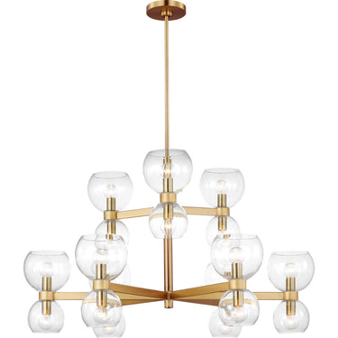 Visual Comfort Studio KSC10018BBSMG Medium Chandelier in Burnished Brass with Milk White Glass