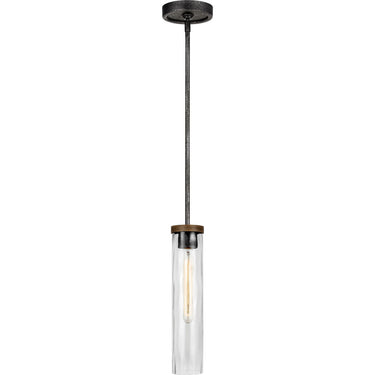 Visual Comfort Studio P1510DWK/SGM Slim Pendant in Distressed Weathered Oak / Slate Grey Metal