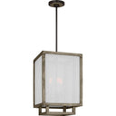 Visual Comfort Studio TFC1103WDO Small Lantern in Weathered Oak Wood / Aged Iron