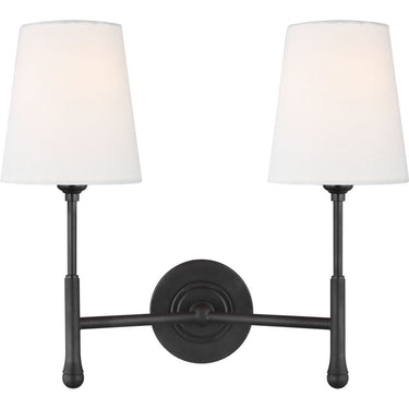 Visual Comfort Studio TW1012 Double Sconce in Aged Iron