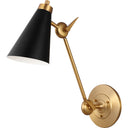 Visual Comfort Studio TW1071BBS Library Sconce in Burnished Brass / Midnight Black