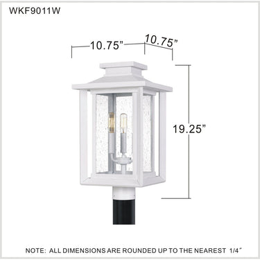Wakefield 3 Light Outdoor Post in Matte White 3