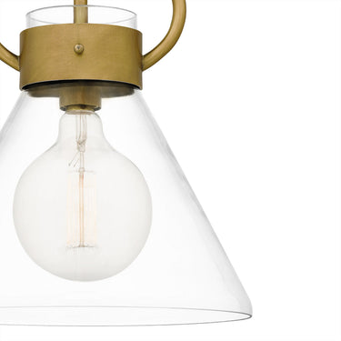 Webster 1 Light Semi-Flush Mount in Weathered Brass 2