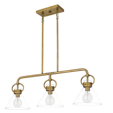 Webster 3 Light Island Light in Weathered Brass 4