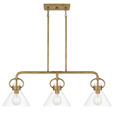 Webster 3 Light Island Light in Weathered Brass 5