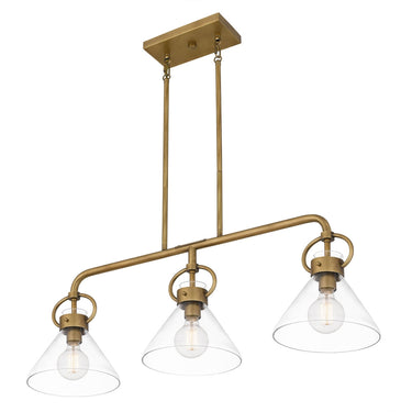 Webster 3 Light Island Light in Weathered Brass 6