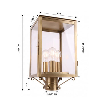 Westbrook Post Lantern shown in the Antique Brass finish with a Clear shade - 94510-AB-CL 1
