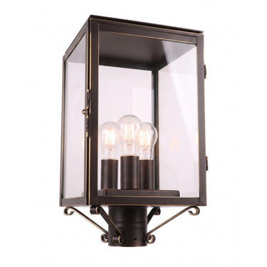 Westbrook Post Lantern shown in the Bronze finish with a Clear shade - 94510-BZ-CL