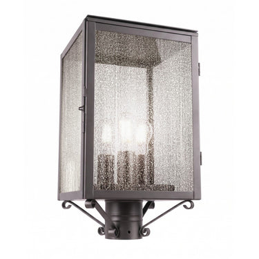 Westbrook Post Lantern shown in the Gunmetal finish with a Seedy shade - 94510-GM-SDY