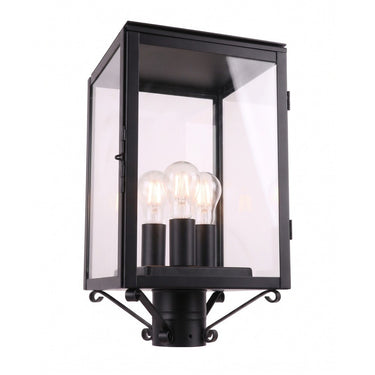Westbrook Post Lantern shown in the Matte Black finish with a Clear shade - 94510-BK-CL