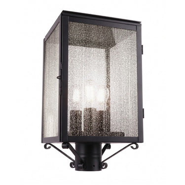 Westbrook Post Lantern shown in the Matte Black finish with a Seedy shade - 94510-BK-SDY
