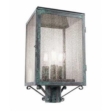 Westbrook Post Lantern shown in the Verde Green finish with a Seedy shade - 94510-VG-SDY