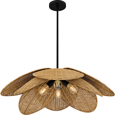 Willa 4 Light Pendant in Matte Black 3