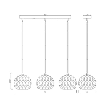Z-Lite 10" Chloe 3 Light Linear Chandelier image 7