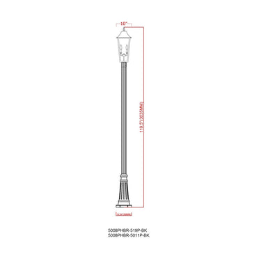 Z-Lite 10" Gannon Glass 3 Light Outdoor Post Mounted Fixture image 7