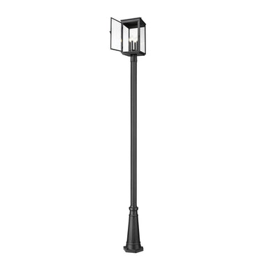 Z-Lite 10" Hartwell Glass 4 Light Outdoor Post Mounted Fixture image 1