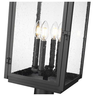 Z-Lite 10" Hartwell Glass 4 Light Outdoor Post Mounted Fixture image 3