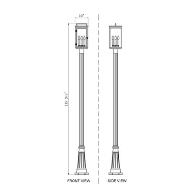 Z-Lite 10" Hartwell Glass 4 Light Outdoor Post Mounted Fixture image 7