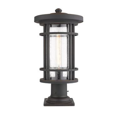 Z-Lite 10" Jordan Glass 1 Light Outdoor Pier Mounted Fixture image 1