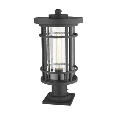 Z-Lite 10" Jordan Glass 1 Light Outdoor Pier Mounted Fixture image 2